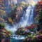 5D Diamond Painting Kit – Waterfall Landscape, Full Round Drill, 13.7x13.7